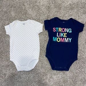 Carters baby girl onesies size 18 months - lot of 2